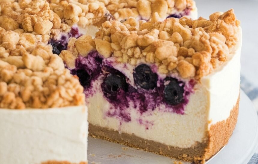 Blueberry crumble cheesecake