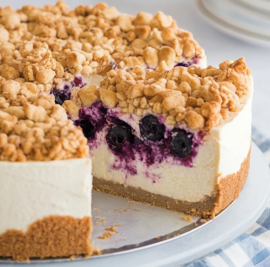 Blueberry crumble cheesecake