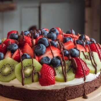 Decadent Brownie Fruit Pizza