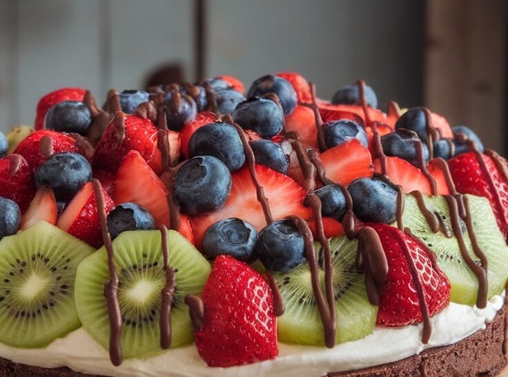 Decadent Brownie Fruit Pizza